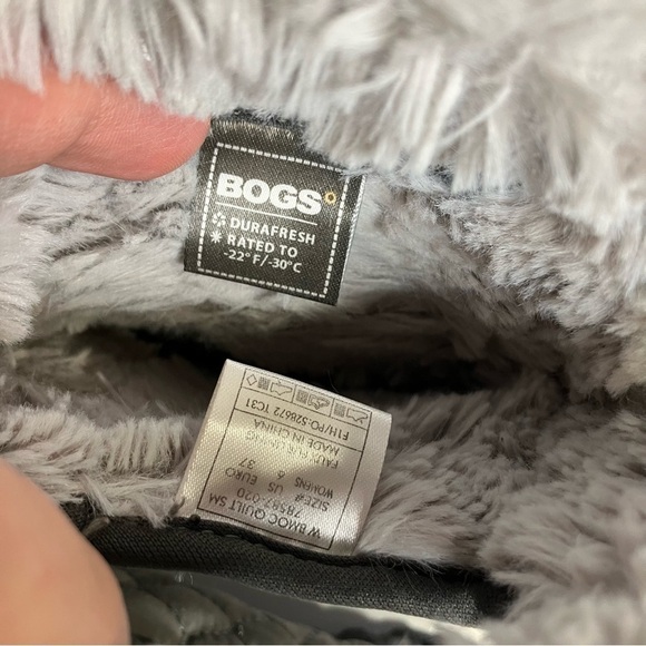 Bogs B Moc quilted boots waterproof gray size 6 - Picture 7 of 9